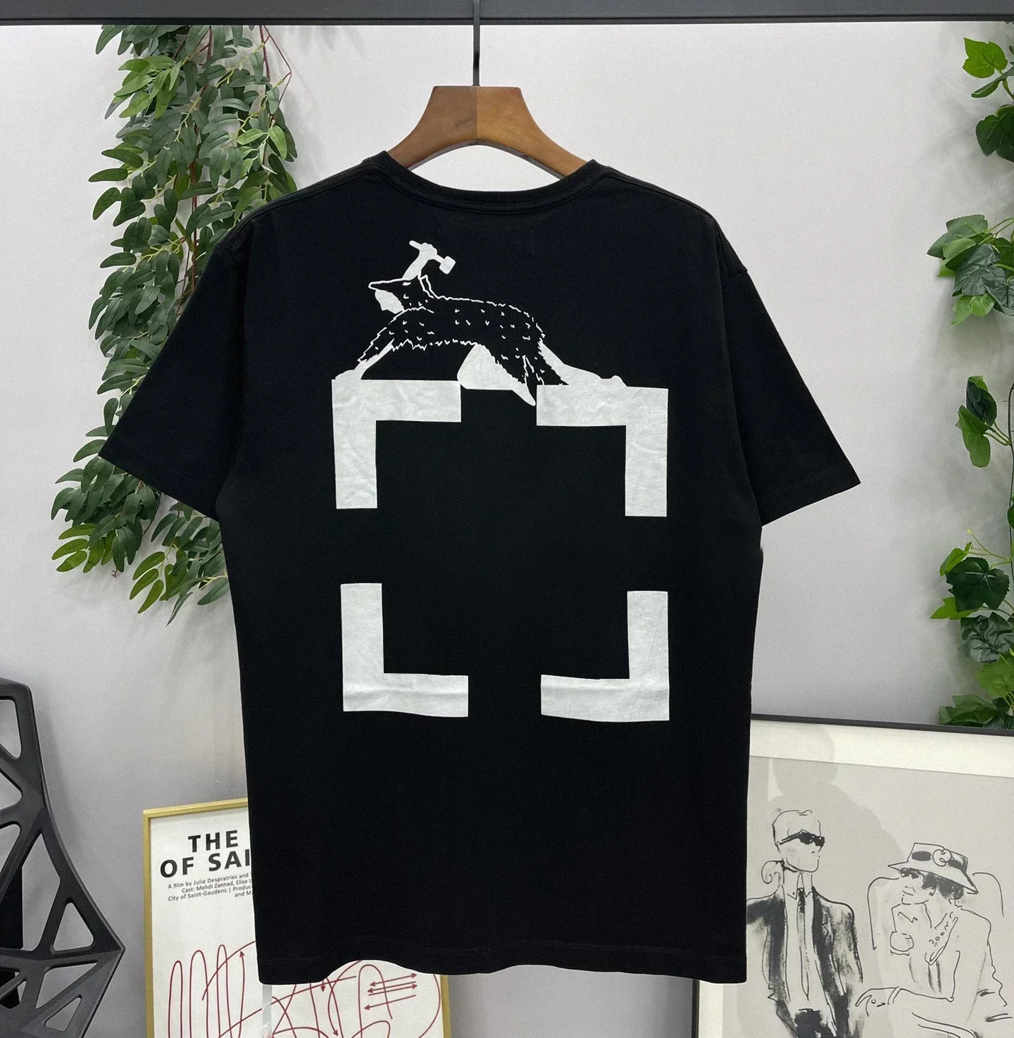 

Hip-hop Men's Pure Cotton T-shirt Animal HD Letter Printing Tshirts 230g High Quality Tees For Men And Women