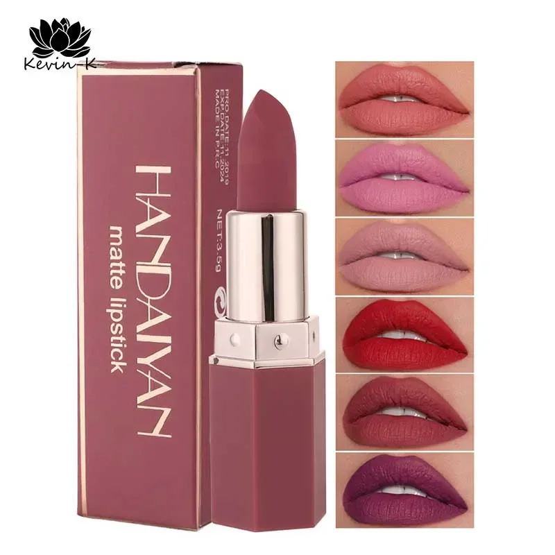 HANDAIYAN 6 Color Matte Matte Lipstick Beauty Brown Lip Gloss Lipstick Matte New Arrival All Design Create The Perfect Lip Easy