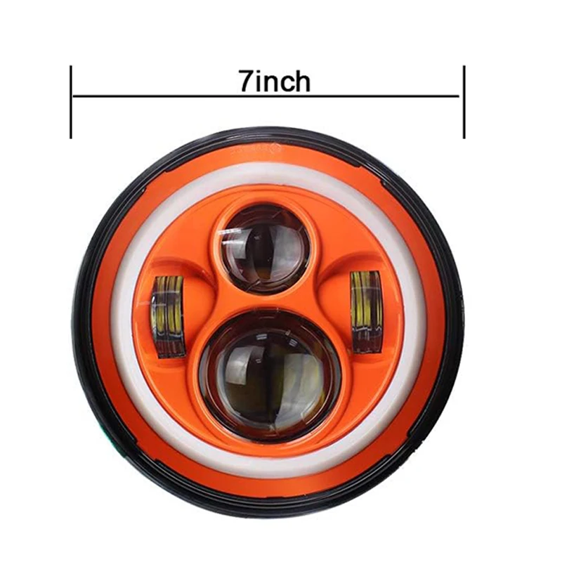 E Mark Number DOT Approved 7' Inch Motorcycle LED Headlight Hi/Lo Beam Assemblies Lamp Projector