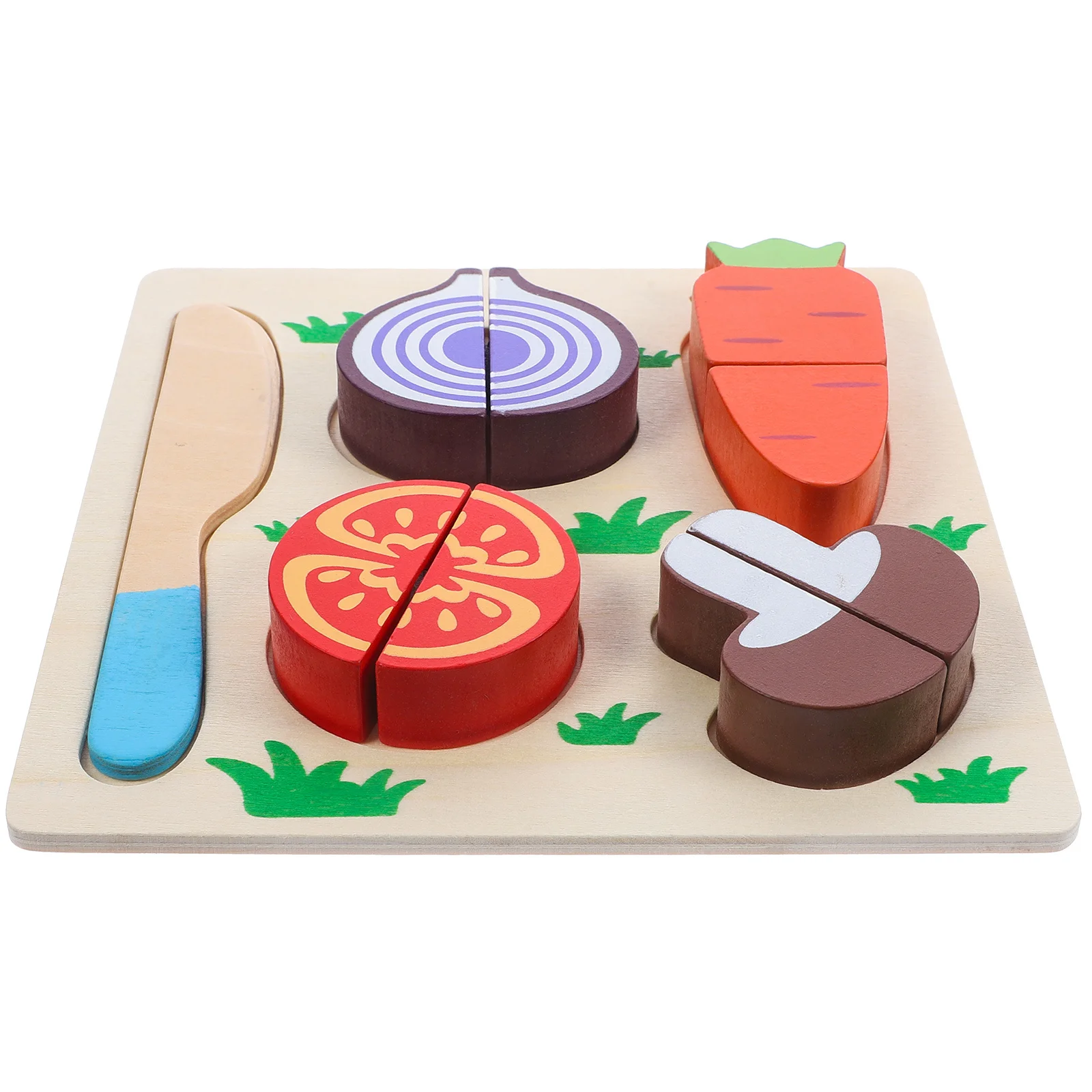 مجموعة واحدة من ألغاز القطع الخشبية للأطفال، لعبة تعليمية لقطع الطعام التظاهري، فواكه كرتونية، تعلم حسي للأطفال الصغار
