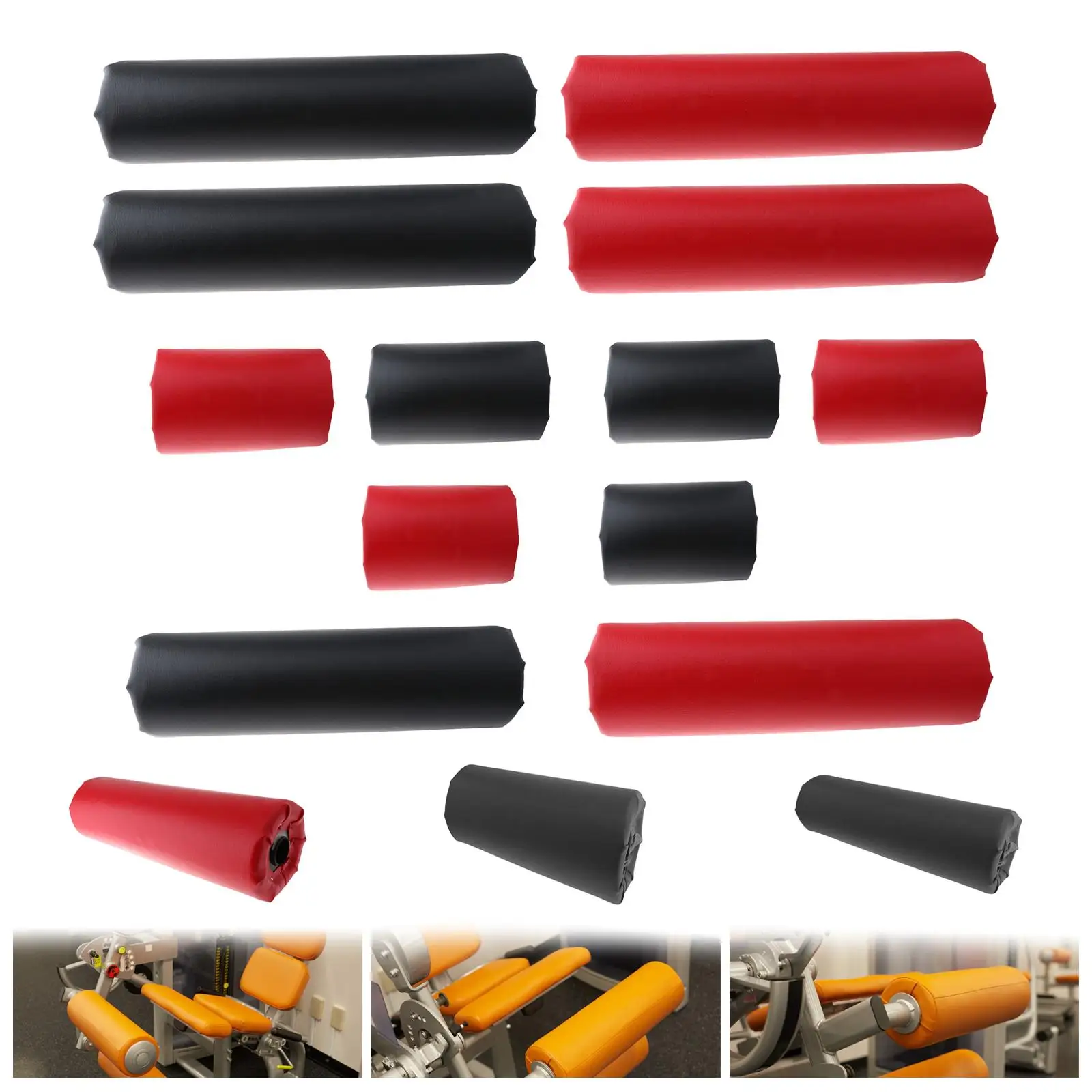 Replacement Foam Roller Sponge Sleeve Absorbent PU Leather Exercise Accessory for Leg Extension Home Fitness Machines
