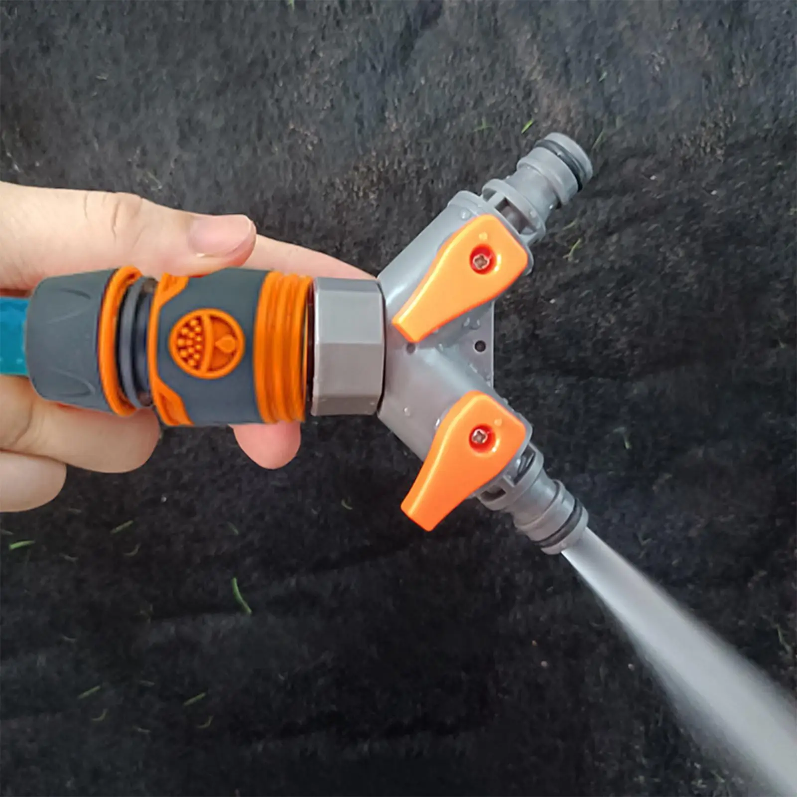 Heavy Duty Quick Connect Three Way Hose Splitter Garden Hose Adapter with Shutoff Valves for Irrigation Drip Watering Flower Bed
