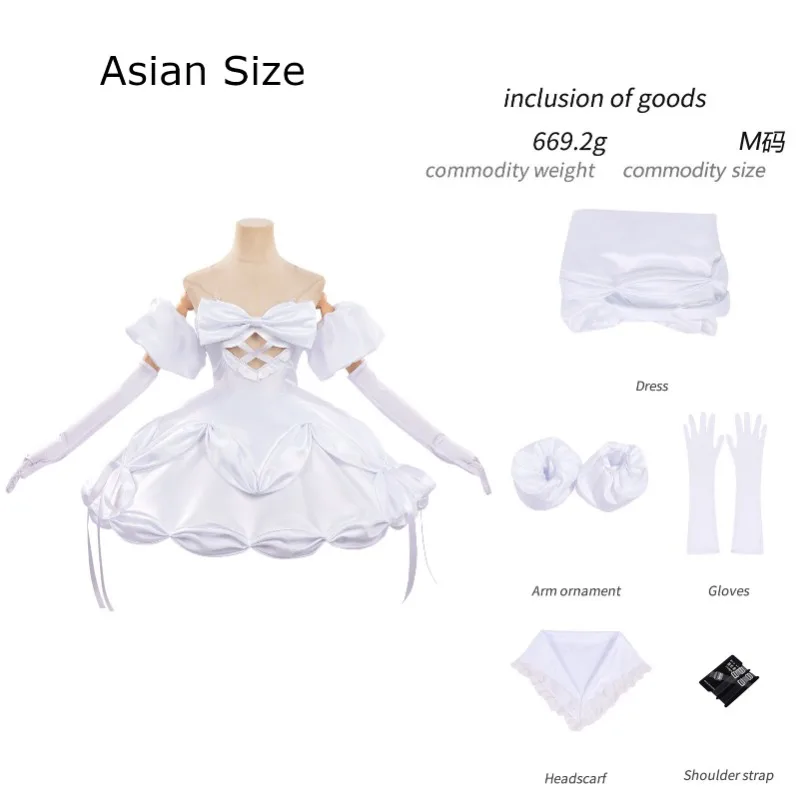 New Alien Stage Sua Cosplay Costume for Women ALNST Character Idol Stage White Satin Lolita Dress Halloween Party Anime Outfits view 5