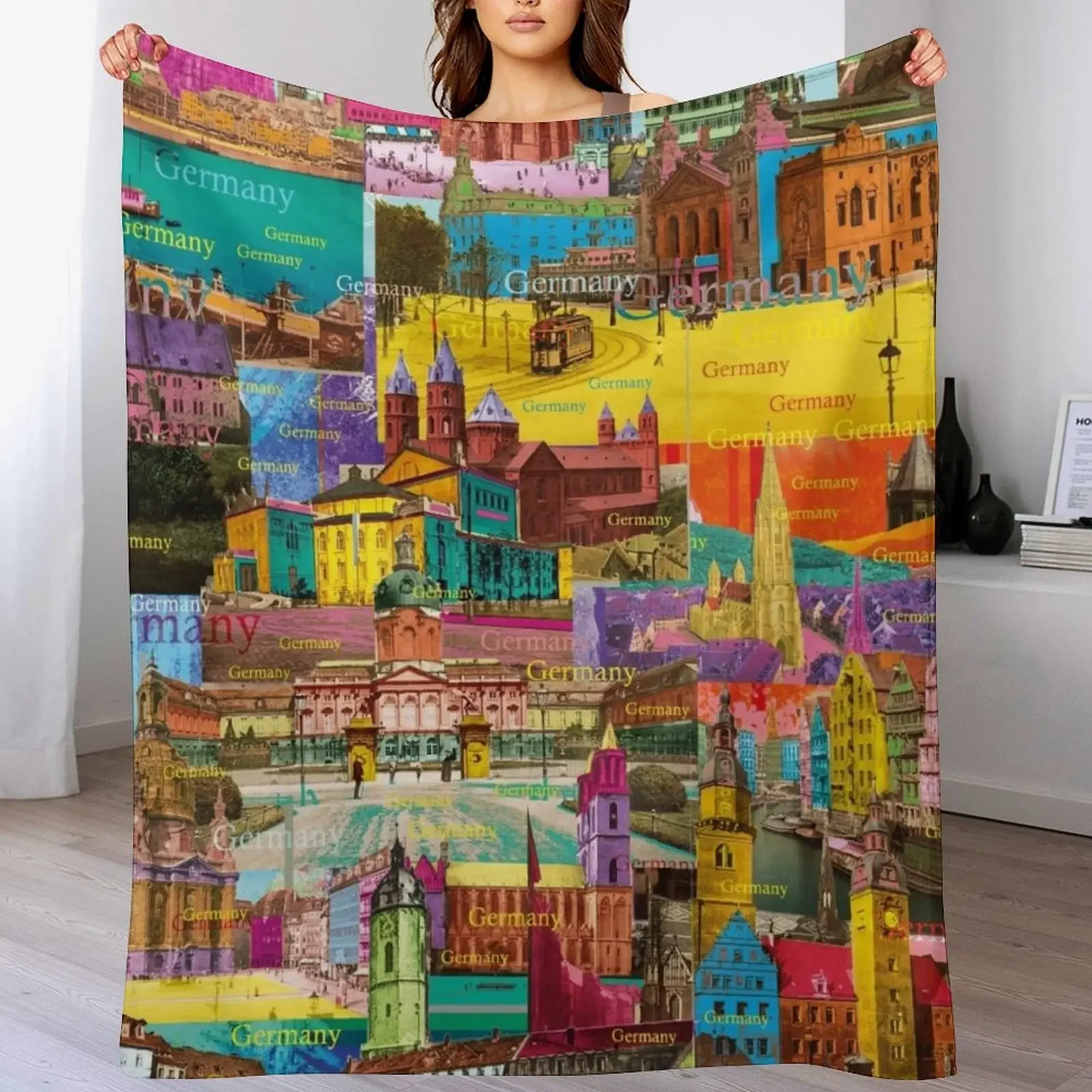 Germany is colorful and has many sights to offer, colorful gifts from Germany Throw Blanket Sofa Thin Beach Blankets