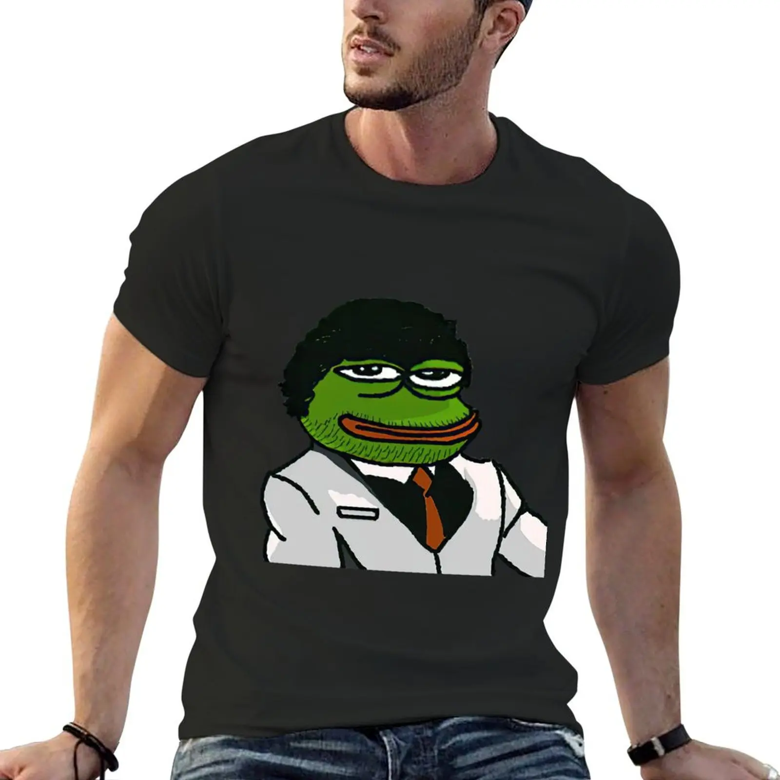 Business Pepe Meme Sticker T-Shirt graphic shirts blanks baggy shirts mens white t shirts