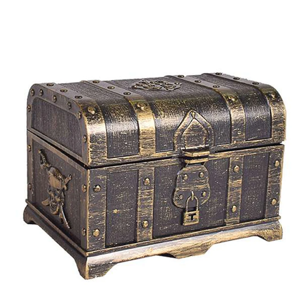 Pirate Treasure Chest Decorative Treasure Chest Keepsake Jewelry Box Plastic Toy Treasure Boxes Party Decor Large Size B