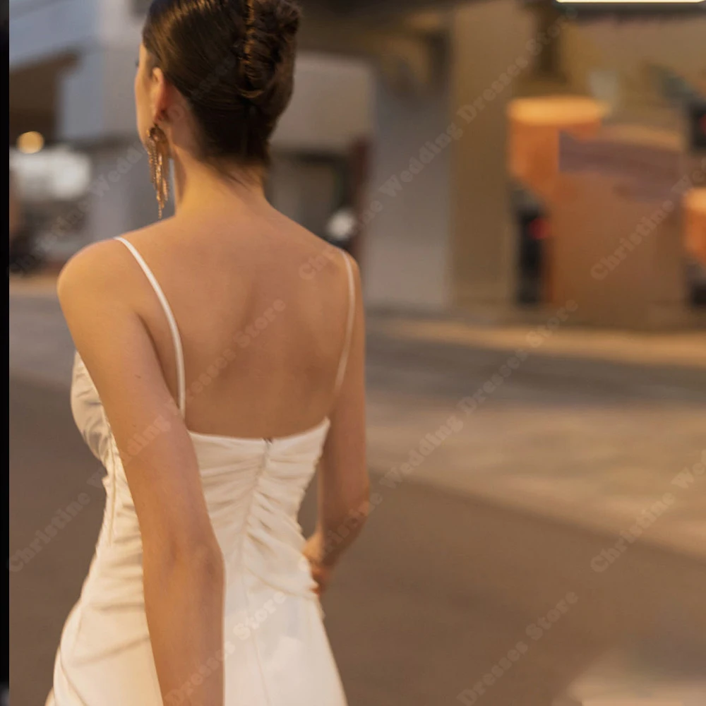 Robes de mariée sirène fendues sur le côté pour femmes, manches à col en V sexy, longueur de vadrouille, patients, tout ce qui est sur mesure, éducatif, 2024