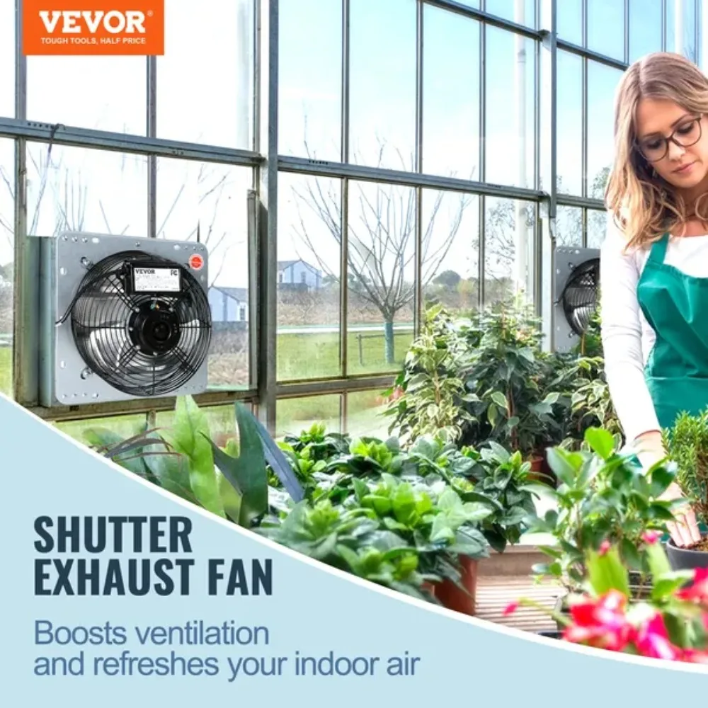 12 '' snelle 1000 CFM wandgemonteerde zolderventilator met wisselstroommotor voor ventilatie van kas, garage, schuur