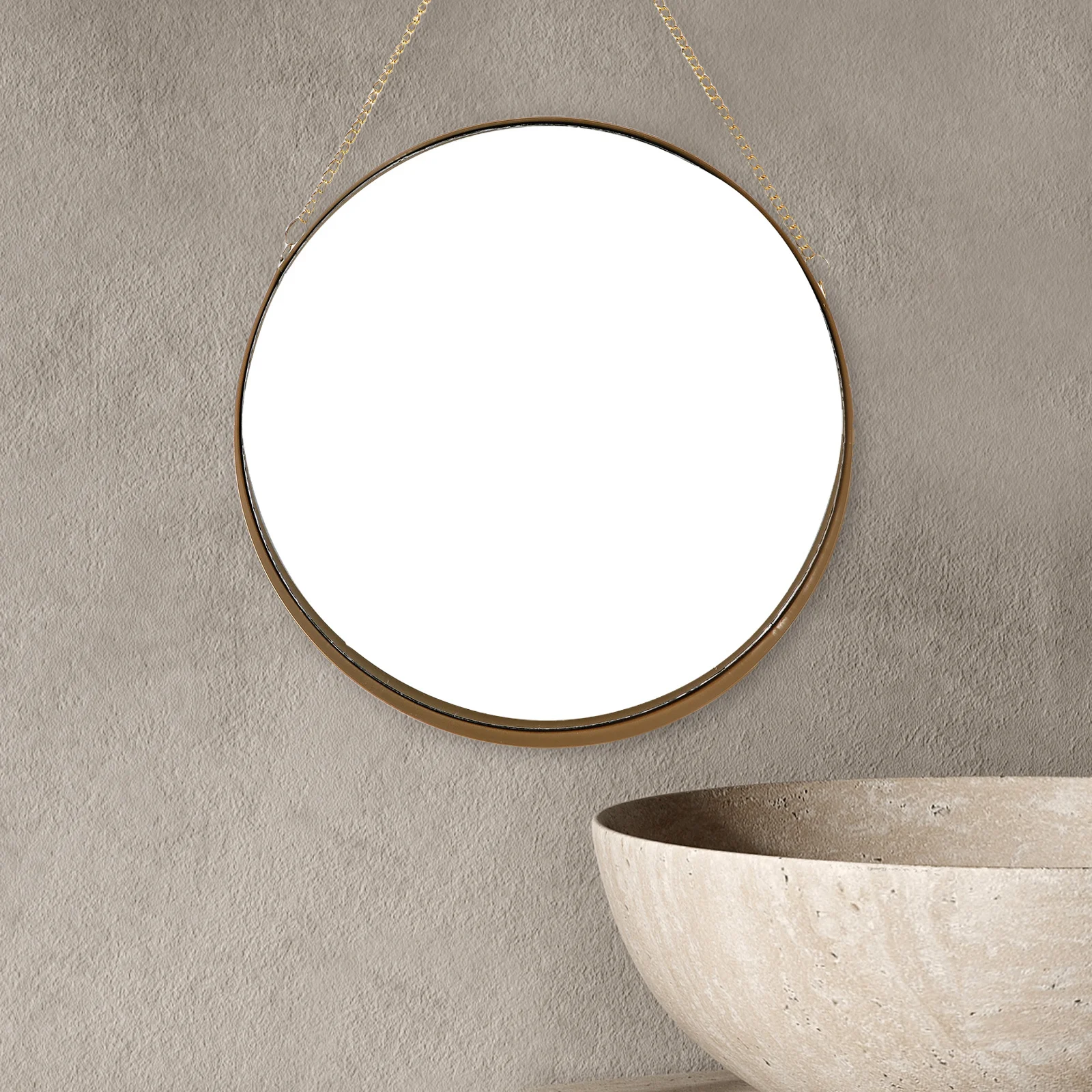 

1Pcs Round Wall-Mounted Makeup Mirror Premium Hanging Decorative Bathroom Vanity Mirror Reflective Art Wall Ornament