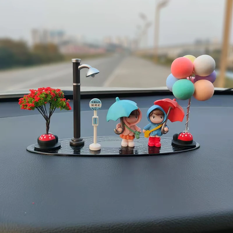 Conjunto de modelo de adornos de anime Miyazaki Hayao, mi vecino Totoro Xiaomei, hombre sin rostro, lindo modelo creativo, accesorios de coche,