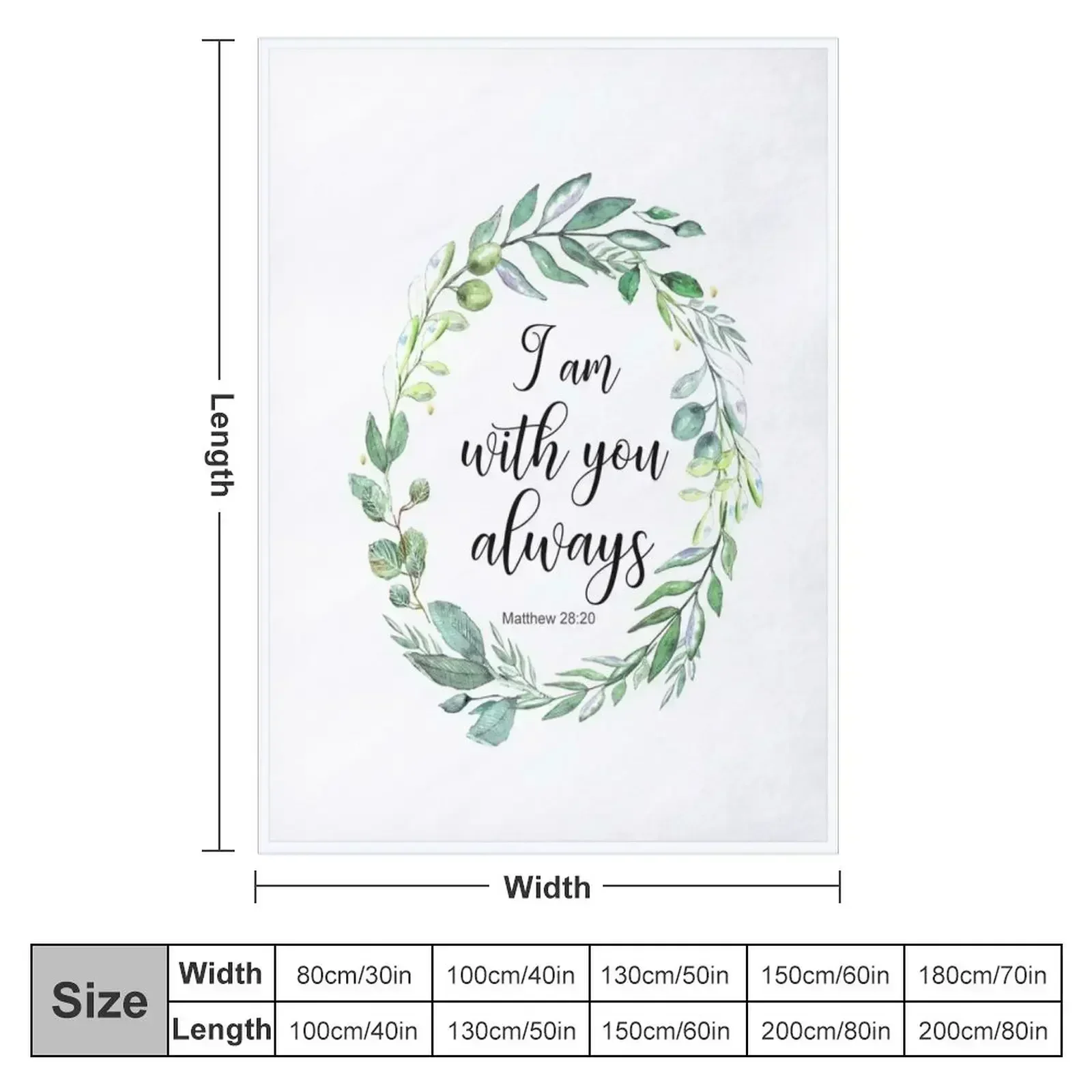 I am with you always bible verse Matthew 28:20 Throw Blanket couch cozy soft plush fuzzy picnic outdoor blanket