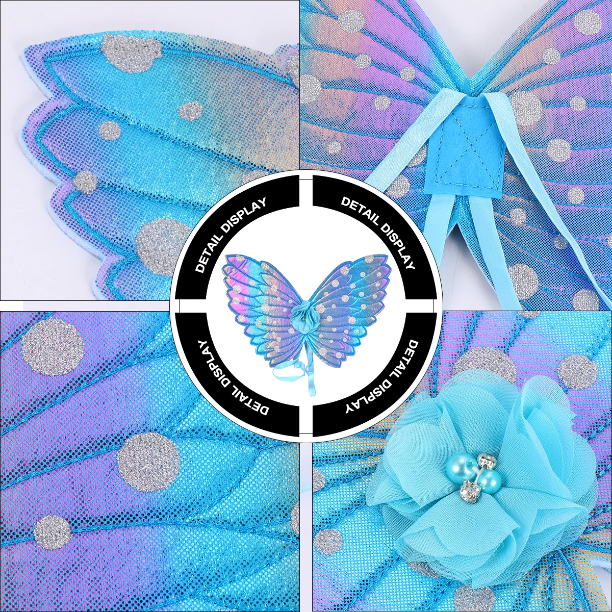 

Colorful Butterfly Wings Kids Angel Lightweight Fashion Performance Props for Party Stage Masquerade Carnival Cosplay