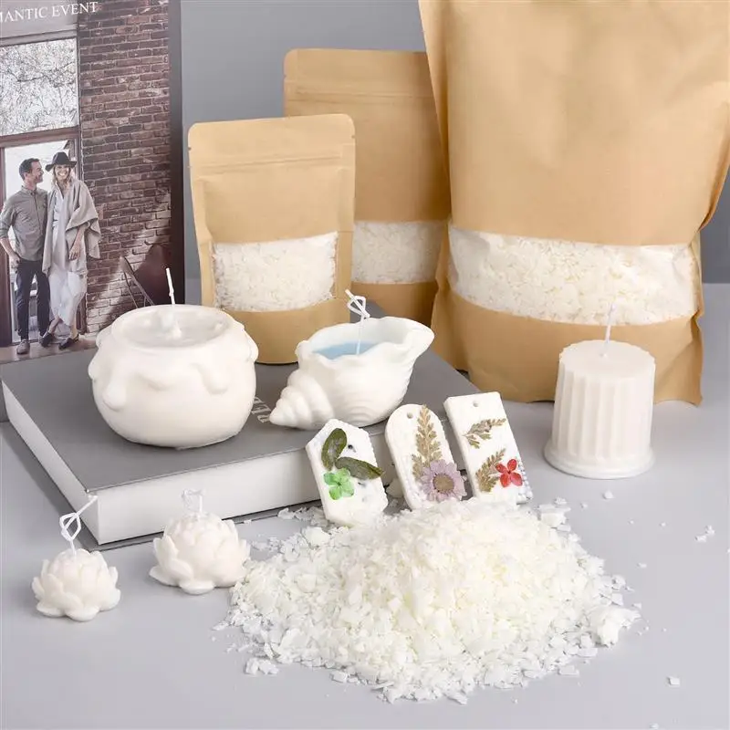 50-1000g Natural Pure Soy Wax Flake Scented Candle Raw Material 100% No Additives DIY Candle Making Handicraft Candles Crafts view 3