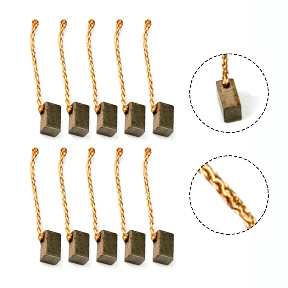 Replacement Carbon Brush Kit 10pcs Pack For Car Casement Motor High Copper Content Copper Wear Resistant 4*5*8mm