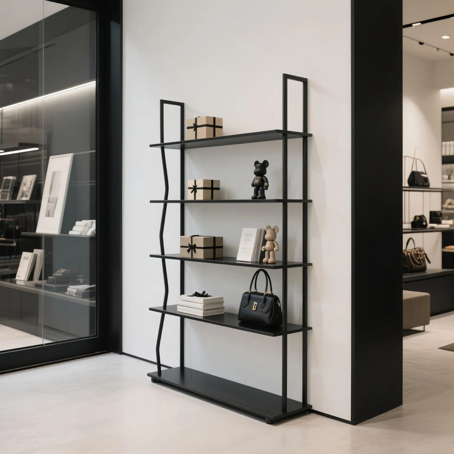minimalist storage rack, wrought iron light luxury, multi-story living room storage bookshelf, office wall-mounted displa