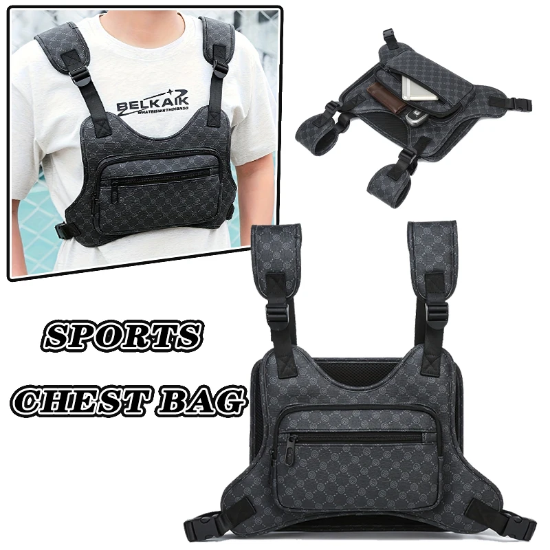 

Water Resistant Lightweight Multi-Functional Chest Bag Running Vest Bag Large Capacity Waterproof Tactical Vest Modern Accessory