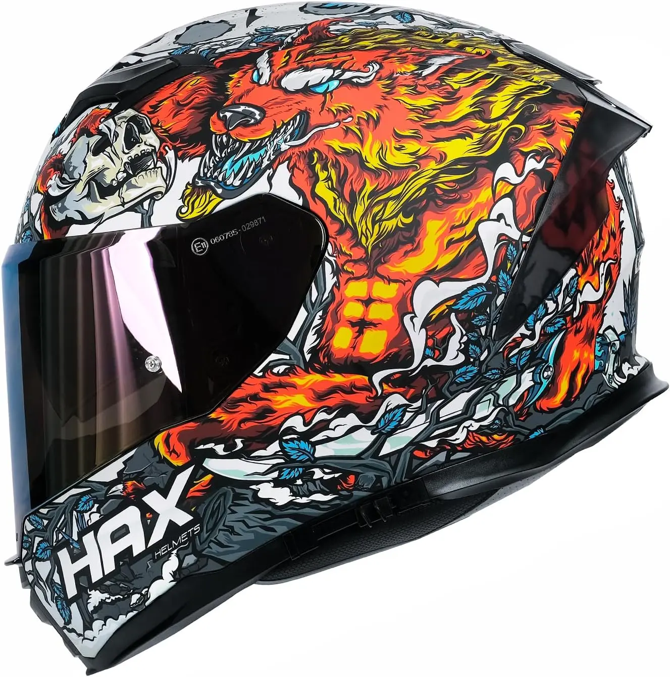 

Force Glow-in-The-Dark Aerodynamic Full Face Helmet for Street E-Bikes DOT ECE Certified-Enhanced Dual Visor Adult Size Pinlock