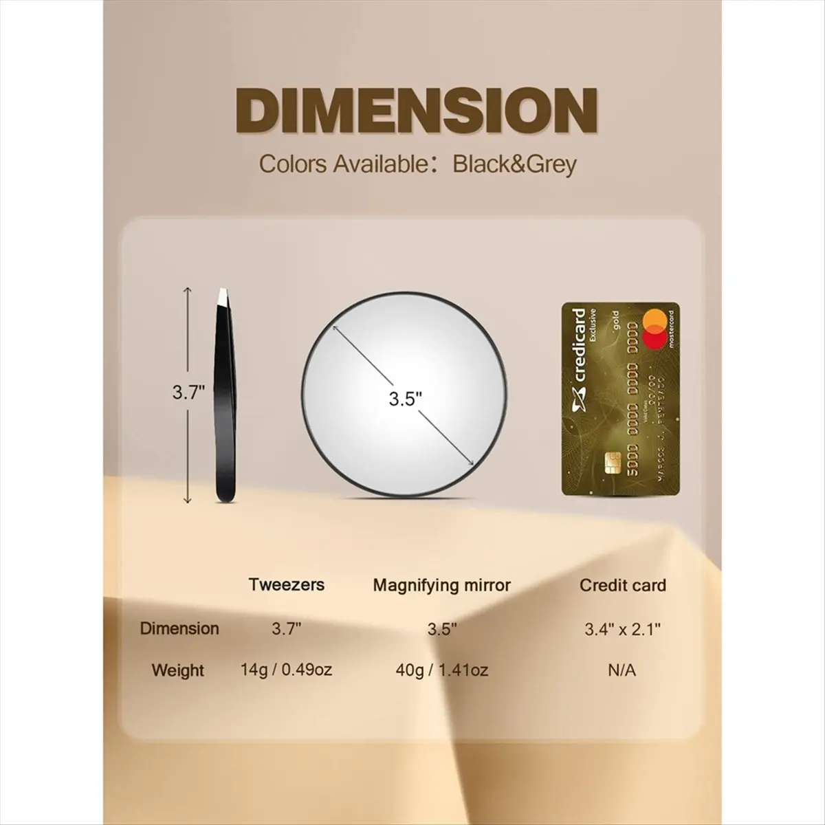 【Measuring】 10X Magnifying Mirror with Tweezers Magnified Makeup Mirror with 2 Suction Cups for Grooming & Travel