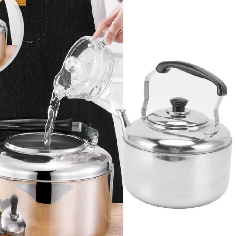 

D5 Tea Kettle 5L Large Capacity Anti Rust Stainless Steel Comfortable Grip Whistling Kettle For BBQ Gas Cooker Induction Cooker