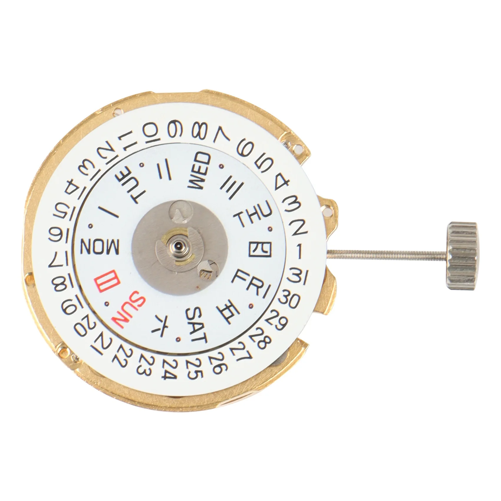 NH36 Accuracy Automatic Watch Movement Gold /White Date Day Wheel Wristwatch Replacement for Seiko NH36 Movement