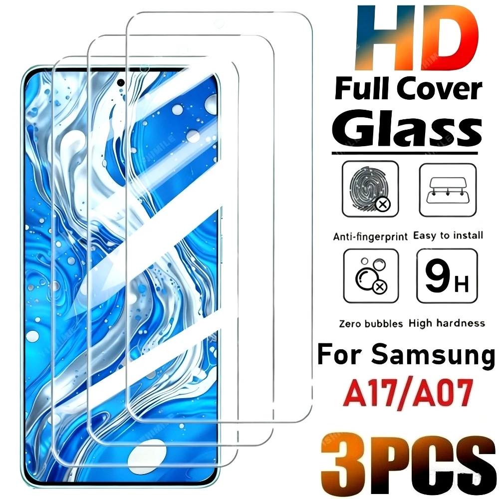 

3Pcs Ultra Clear Tempered Glass for Samsung Galaxy A07 A15 A26 A36 A53 A56 Screen Protector for Samsung A16 A17 A25 A35 A53 A73