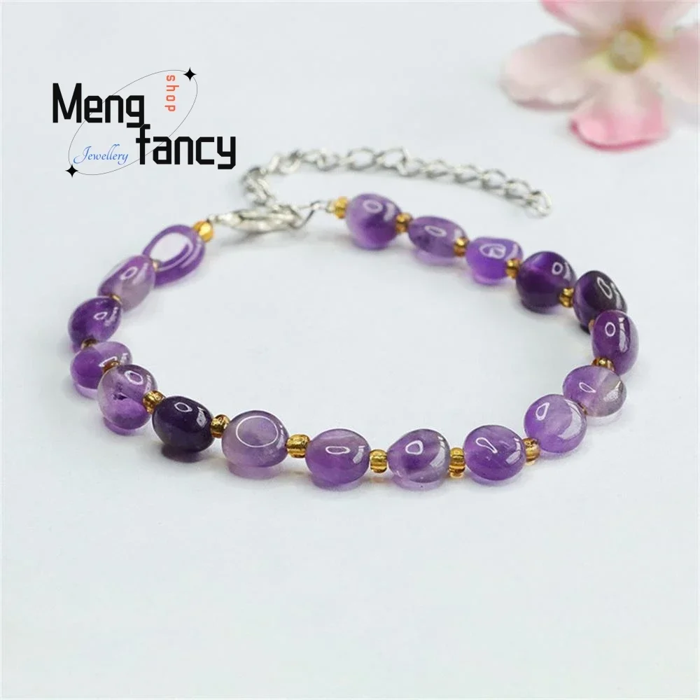 Natural Amethyst Random Exquisite Bracelet Nine Purple Fire String Coloured Treasure Gift for Girlfriend Fashion Luxury Jewelry