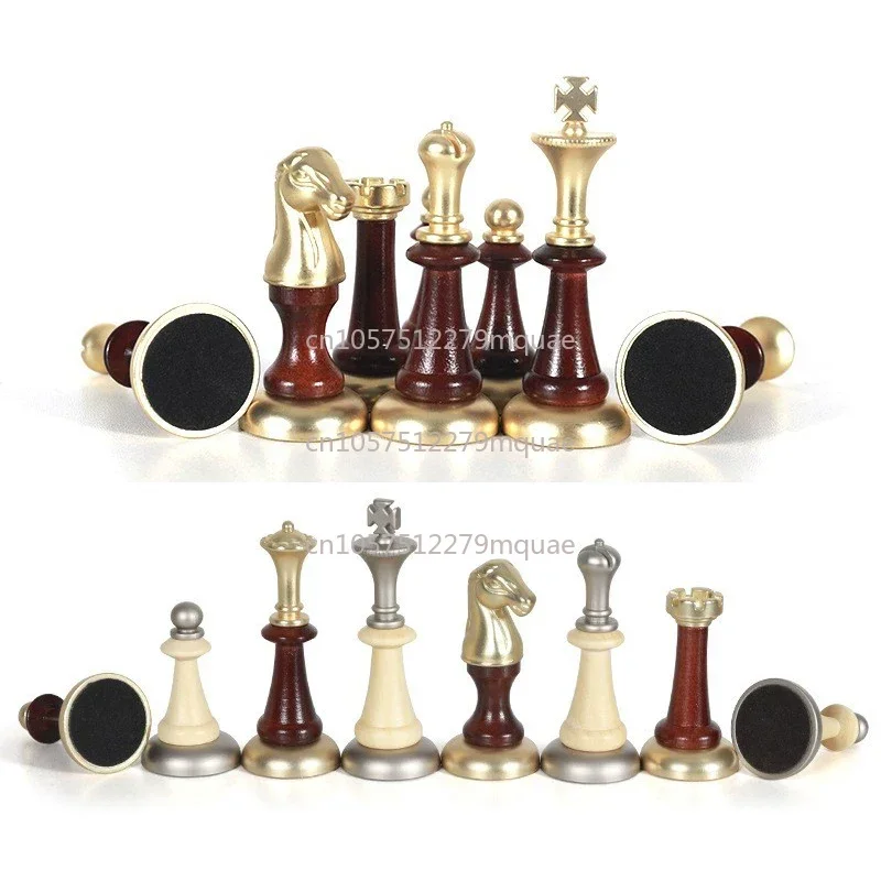 38*38*12 Cm High-end Drawer Chess Solid Wood Chess Pieces Inlaid with Metal Chess Desktop Ornaments