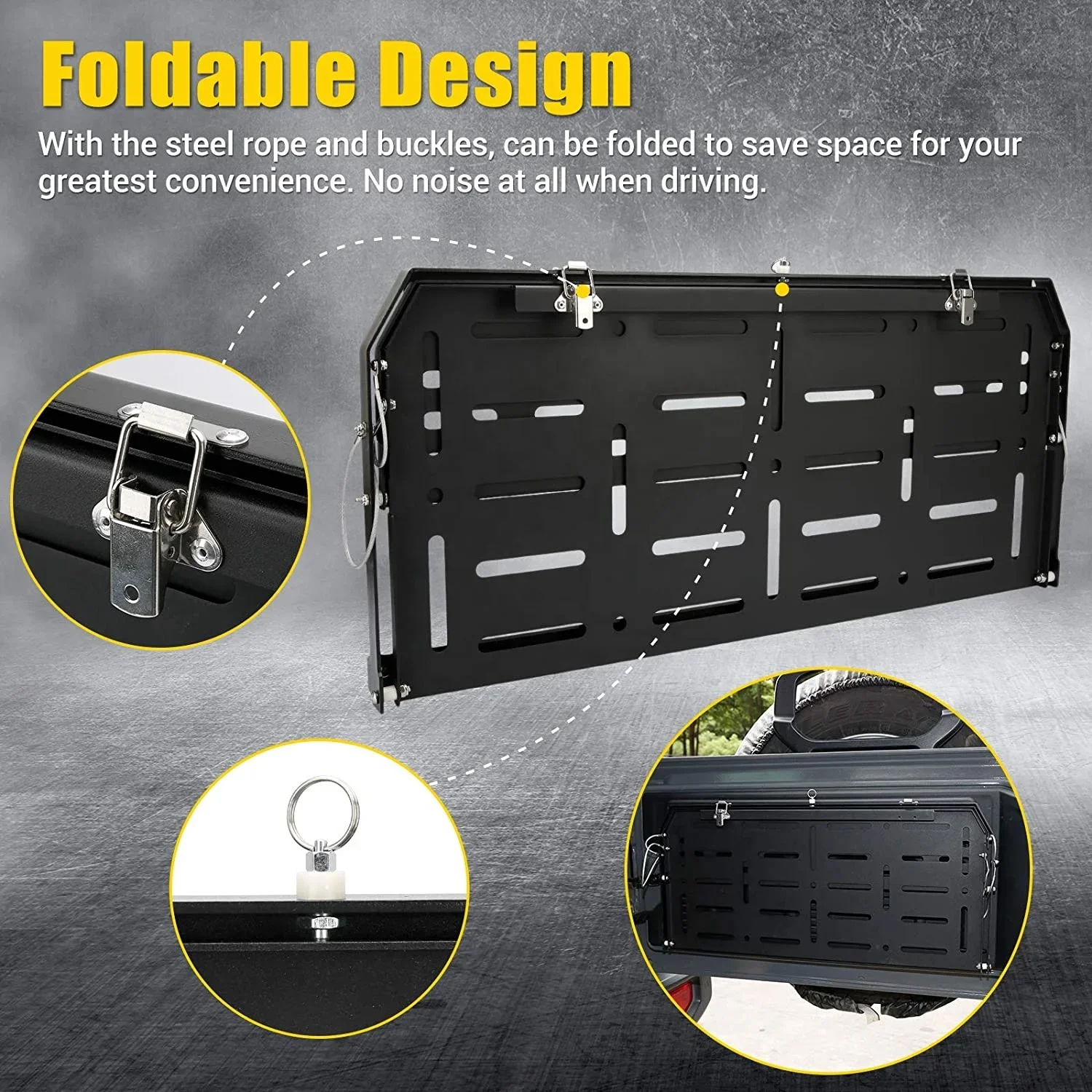 Rear Door Foldable Cargo Shelf Storage Cargo Double-Layer Tailgate Table For Jeep Wrangler JL 2018 2019 2020 2021 2/4 Door