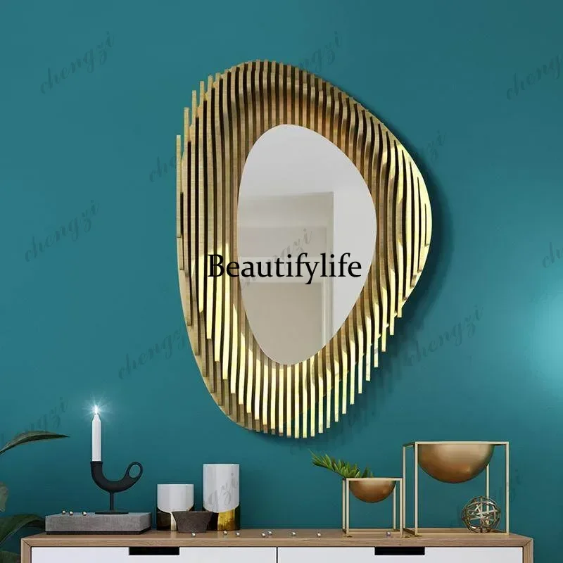 Y136 French decorative mirror entrance entrance art mirror living room dining room special-shaped mirror