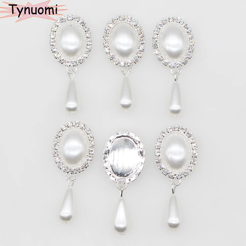 Direct Sales 10PCS / LOT46 * 20MM Rhinestone Pearl Button Craft DIY Wedding Gift Box Decorative Accessories Promotional Price