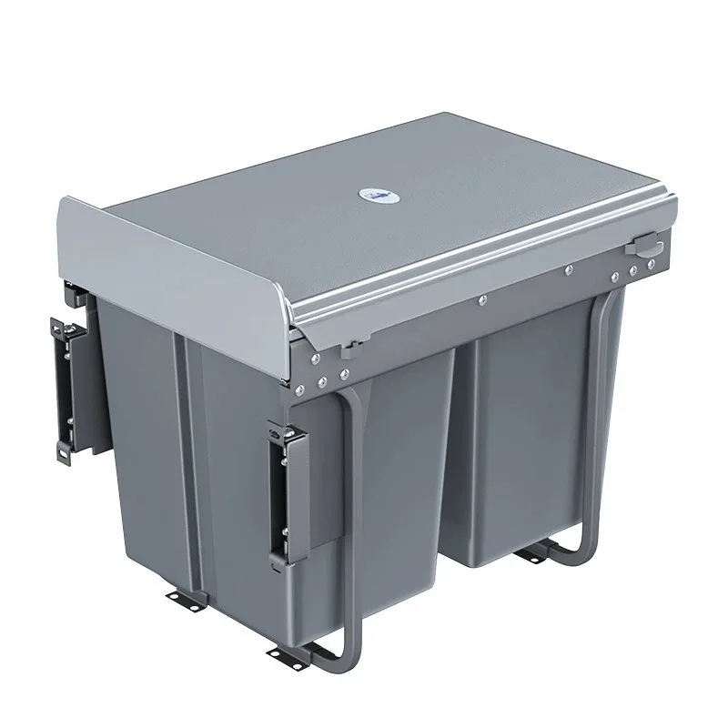 Kitchen embedded trash can large large capacity high-end light luxury cabinet with lid drying and wet classification