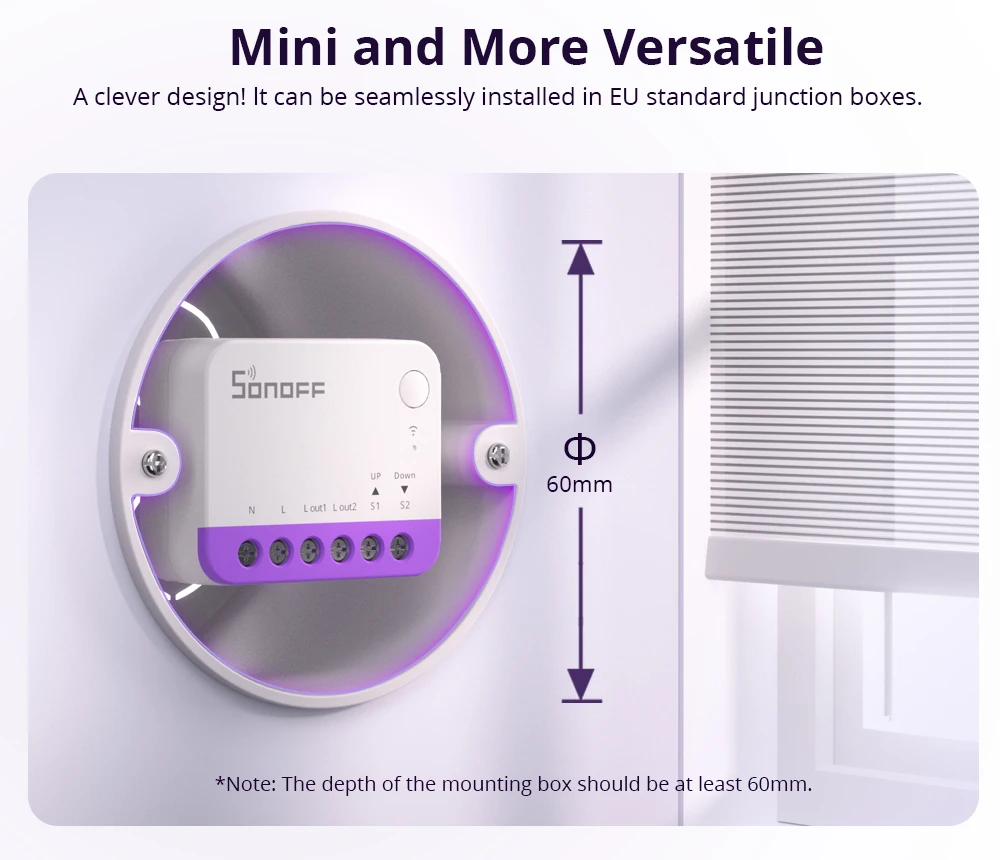 SONOFF Mini-RBS Matter WLAN Smart Rolladen-Schalter Smart Home Fernbedienung Timer Vorhangschalter Kompatibel mit Homekit Alexa – Detail 4