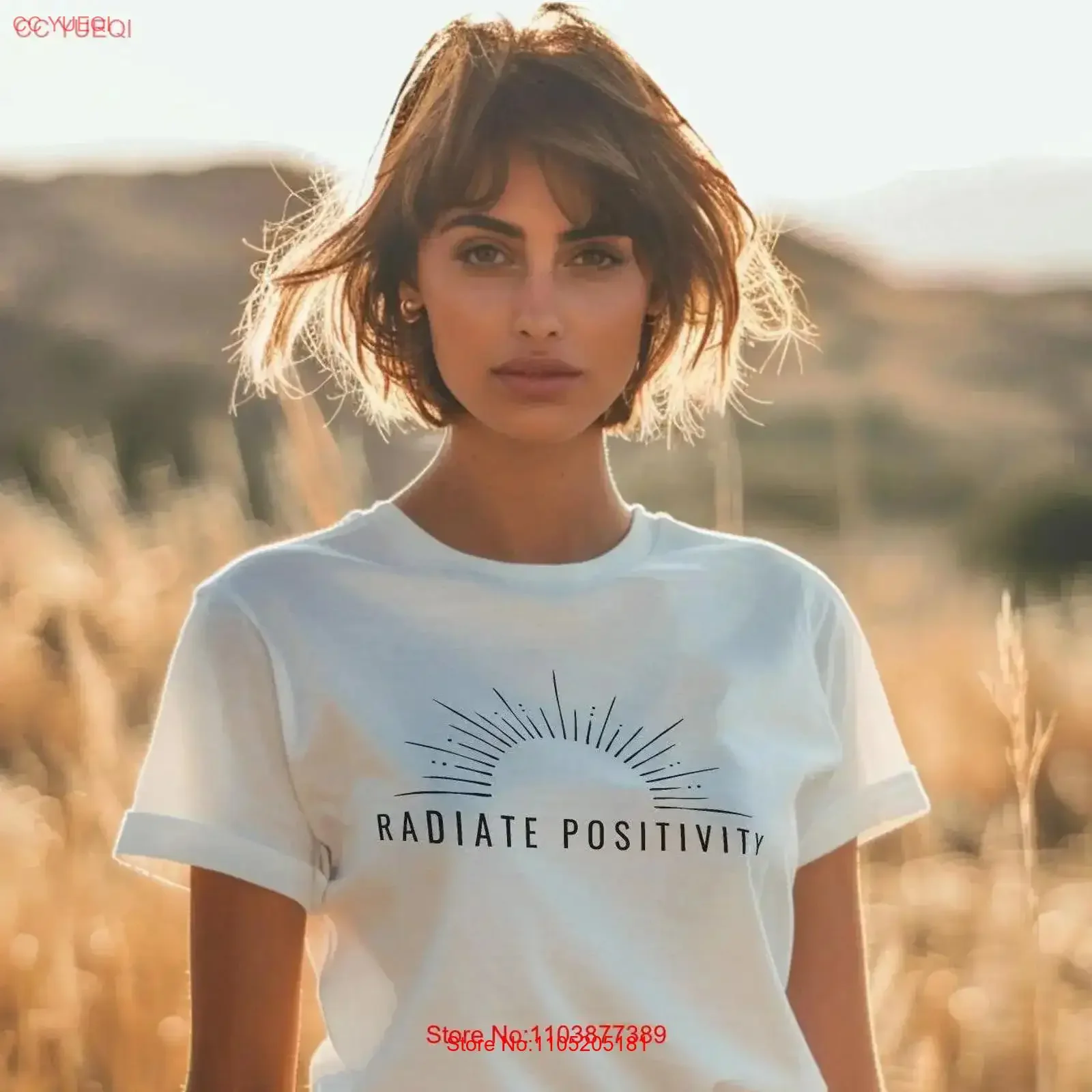 Radier la positivité t-shirt blanc minimaliste Boho Sunburst Design pour optimistes vintage lavé décontracté doux streetwear graphique