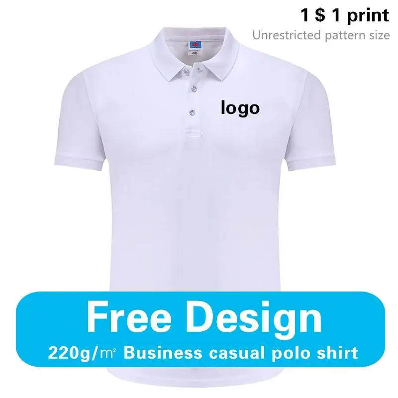 Summer Men's Polo Shirt Cheap Casual Short Sleeve Personal Company Group Logo Custom Men and Women Custom embroidered design