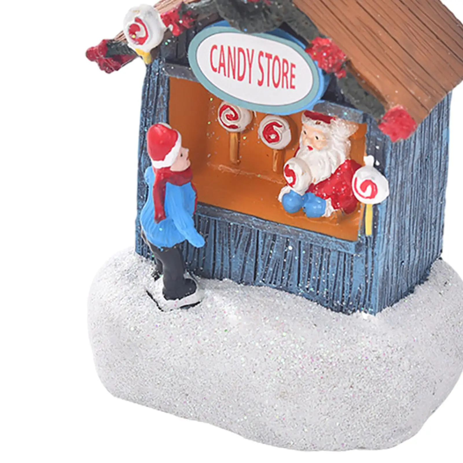 Christmas Glowing House Xmas Ornament Resin Light up Holiday