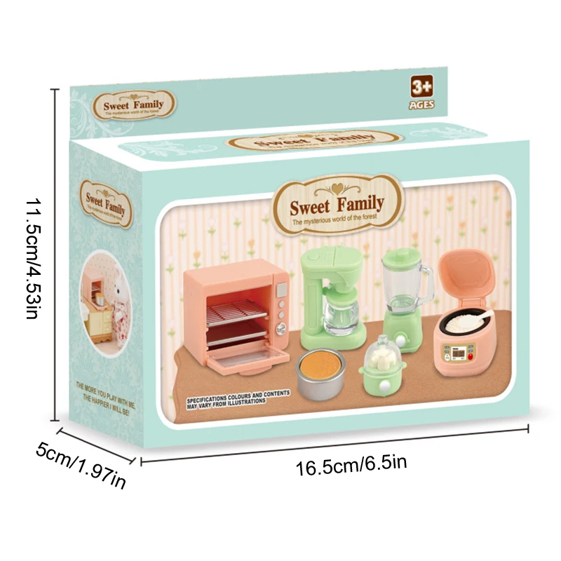 1Set 1:12 casa delle bambole fornello di riso in miniatura forno a microonde spremiagrumi uovo Steamer forniture da cucina modello Decor Toy Doll House Accessor