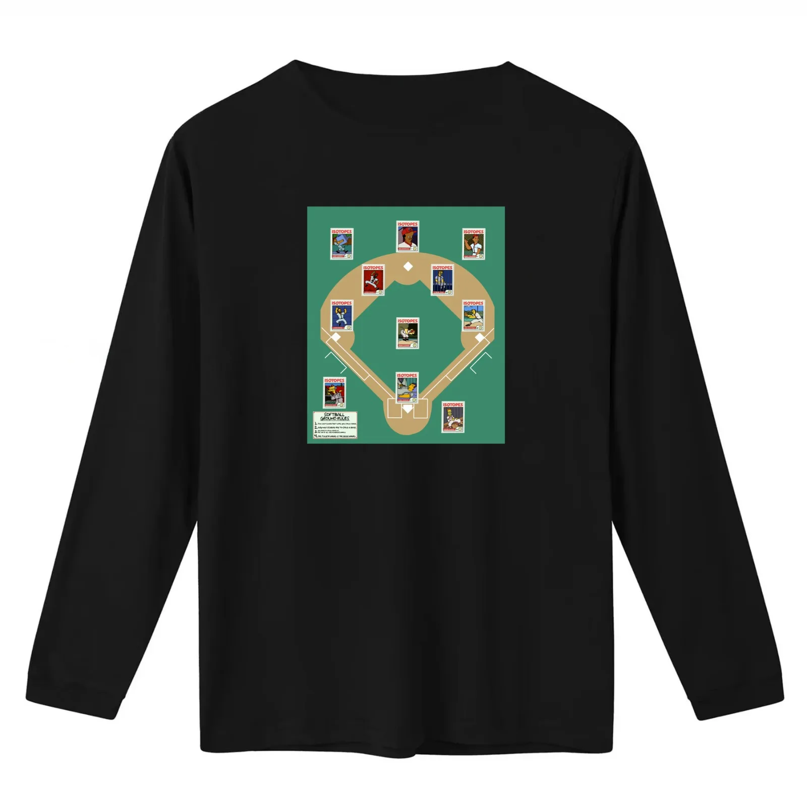 Isotopes Softball Starting 9 Card Collection T-Shirt Summer Casual Cotton Tee Oversized Streetwear Tops Vintage Graphic Print
