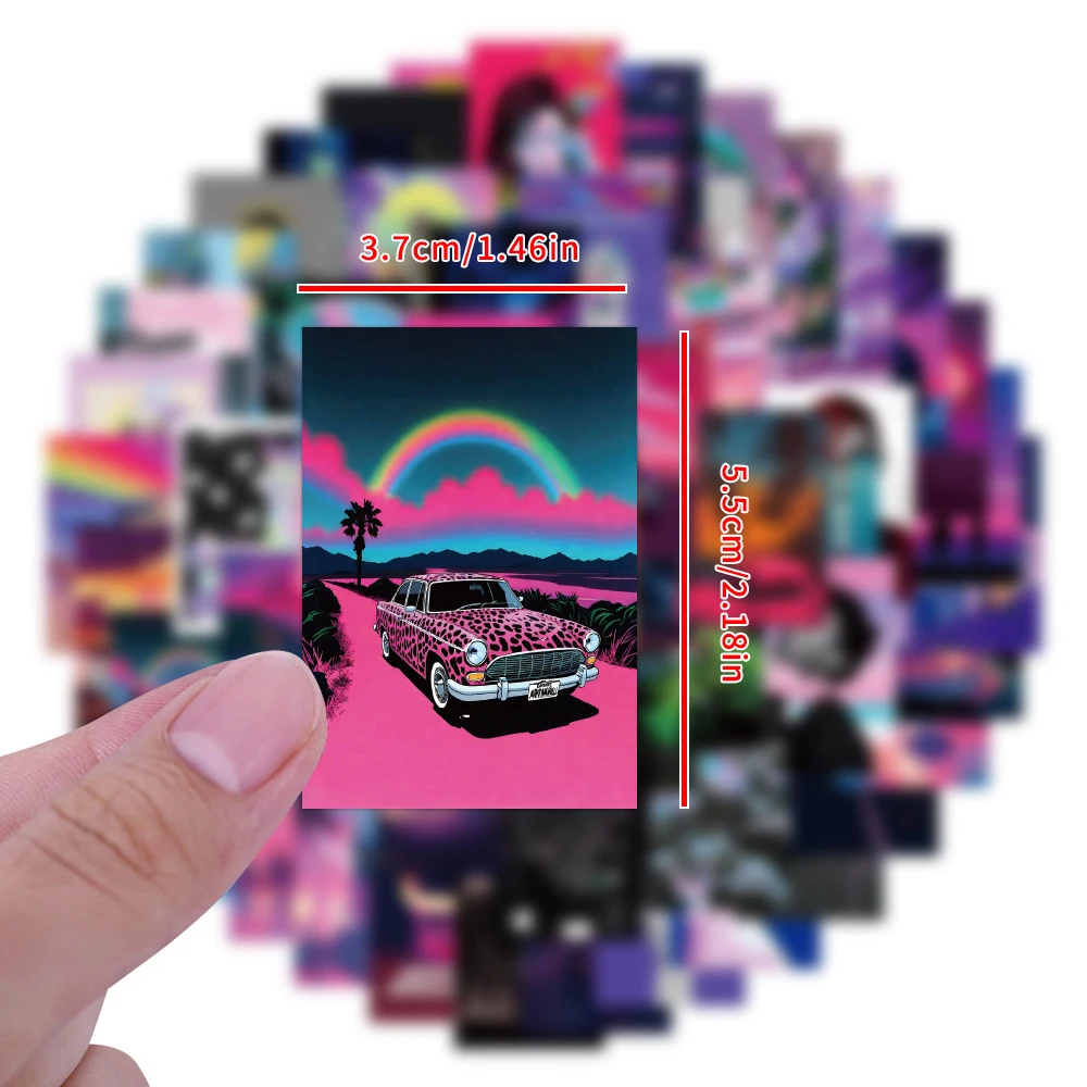 10/30/52szt Psychodeliczne laserowe naklejki z falą parową INS Style Cartoon Graffiti Naklejki Telefon Pamiętnik Samochód Estetyczna naklejka Dekoracja