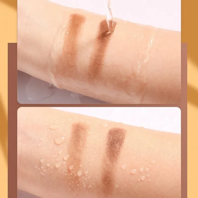 Paleta de cejas Natural con pincel, polvo de tinte marrón impermeable, no se decolora, pigmento de sombra de cejas, maquillaje cosmético, 2 colores