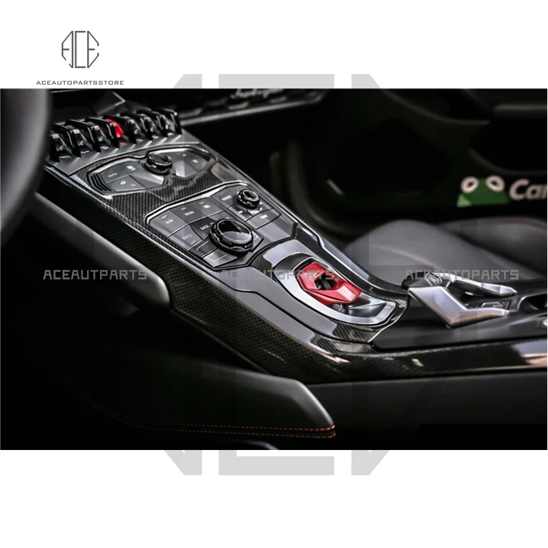 2PCS For Lamborghini Huracan Luxury Design Carbon Fiber Interior Trim Cover Central Control Hood