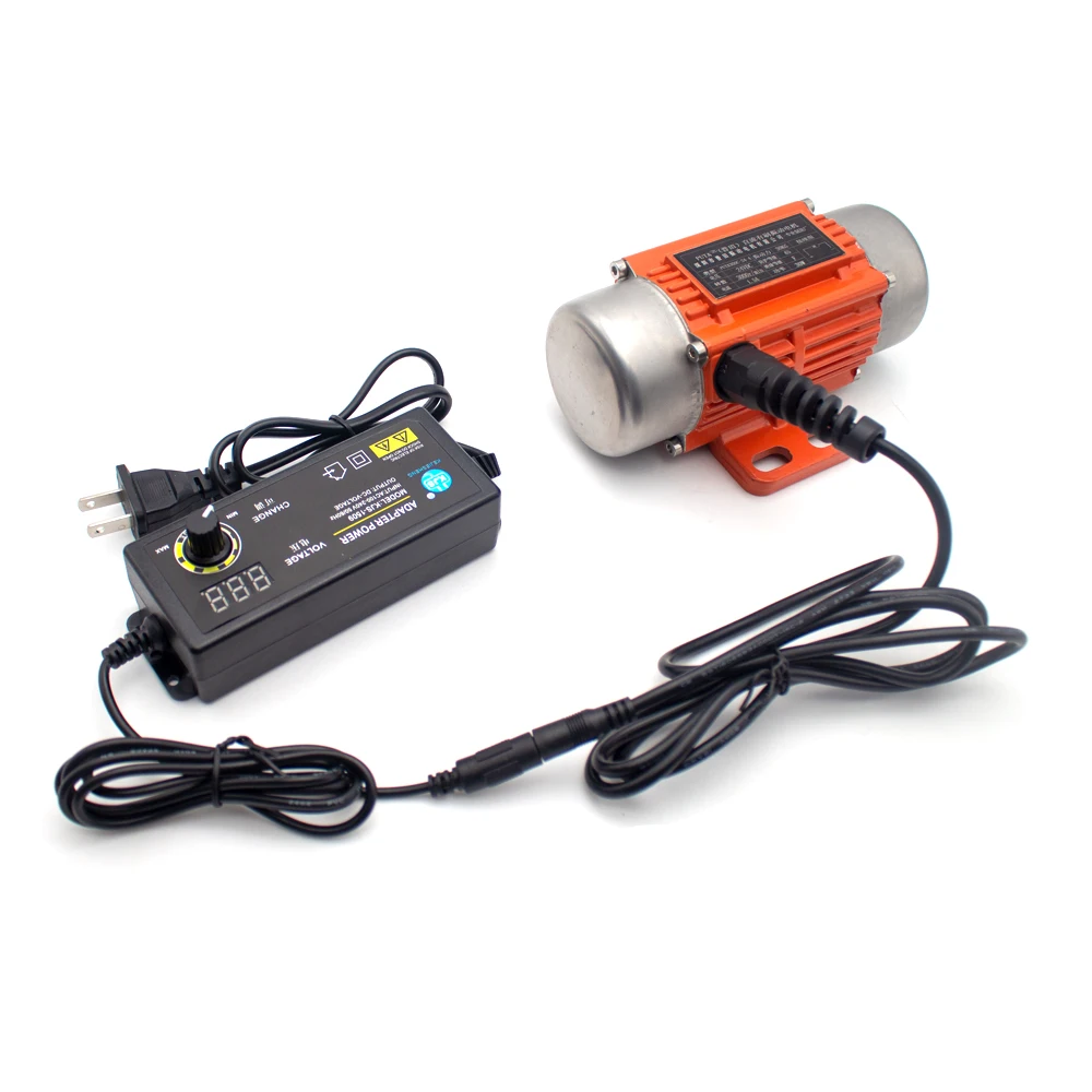 DC Brush Vibration Motor 24V 1.5A 30W 3000RPM Speed Adjustable Industrial Motor Vibrator Force 0.3KN With Power Adapter