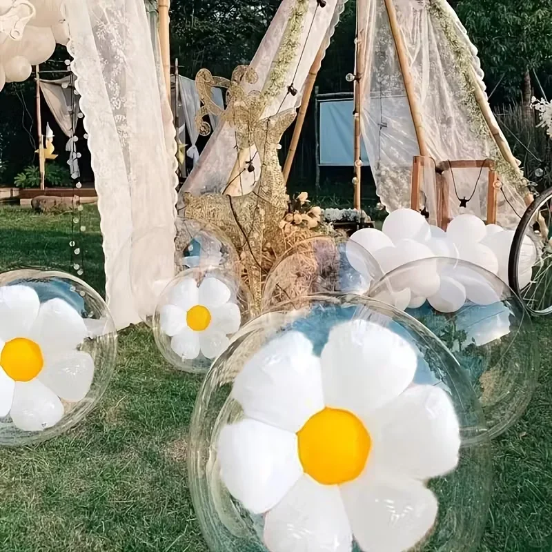 PAV فقاعة ديزي زهرة الألومنيوم احباط بالونات لعيد ميلاد الزفاف استحمام الطفل لوازم ديكور الحفلات يدعم نفخ الهيليوم