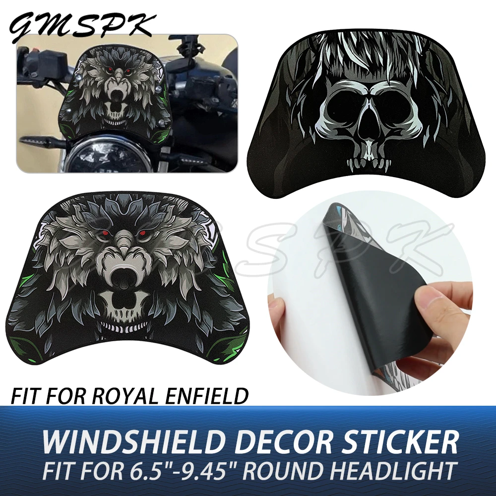 

Round Headlight Windscreen Windshield Protection Decor Sticker For Royal Enfield Hunter Meteor 350 Continental GT 350 535 650