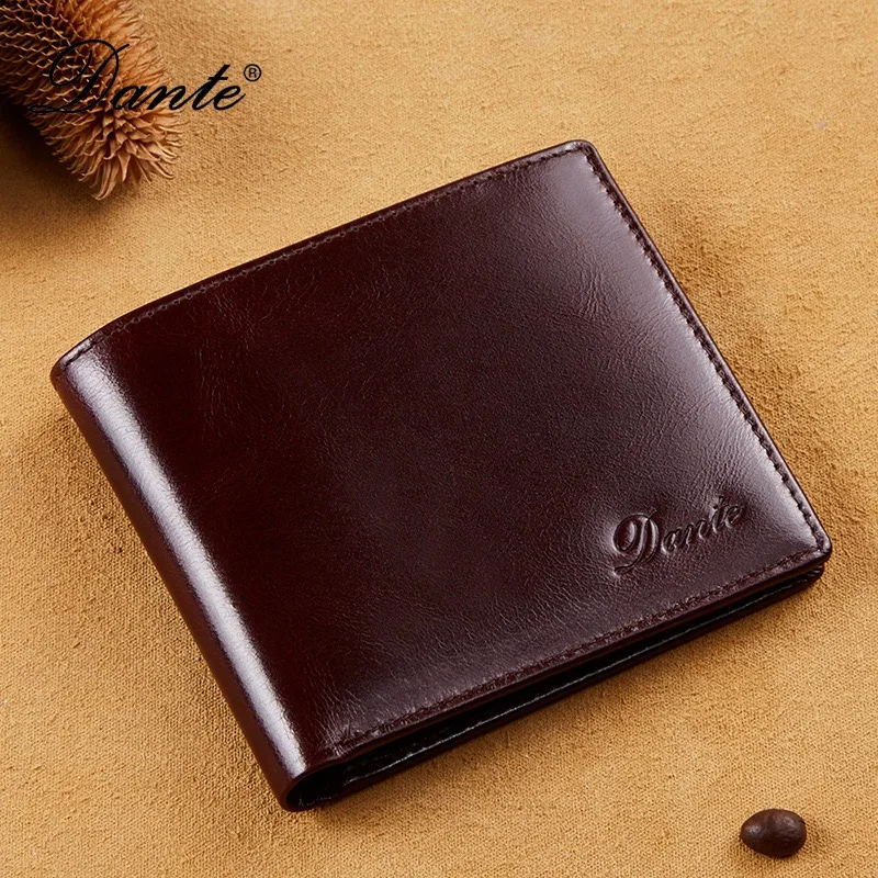 

Новинка 2025 года, мужской кошелек из воловьей кожи с масляным воском, роскошный брендовый деловой кошелек для взрослых, короткая RFID-щетка для защиты от кражи + подарочная коробка, упаковка