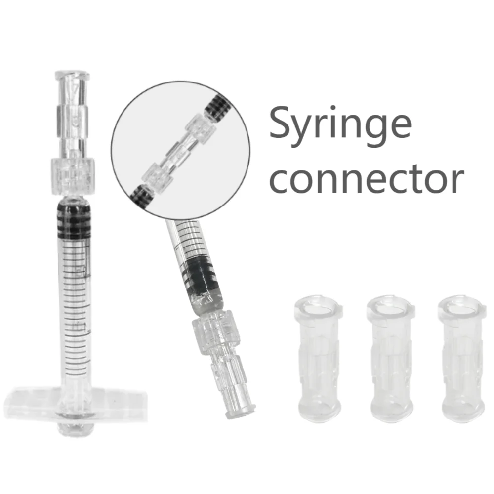 

Leak Proof Double Helix Medical Sterile Luer Lock Adapter 10-100PCS Transparent Plastic Syringe Connector