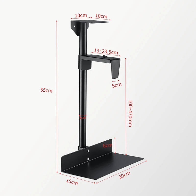 PC Case Holder Under Desk Wall Side CPU Stand Adjustable Computer Mainframe Hanger Host Box Stand Universal Lift Stand Bracket
