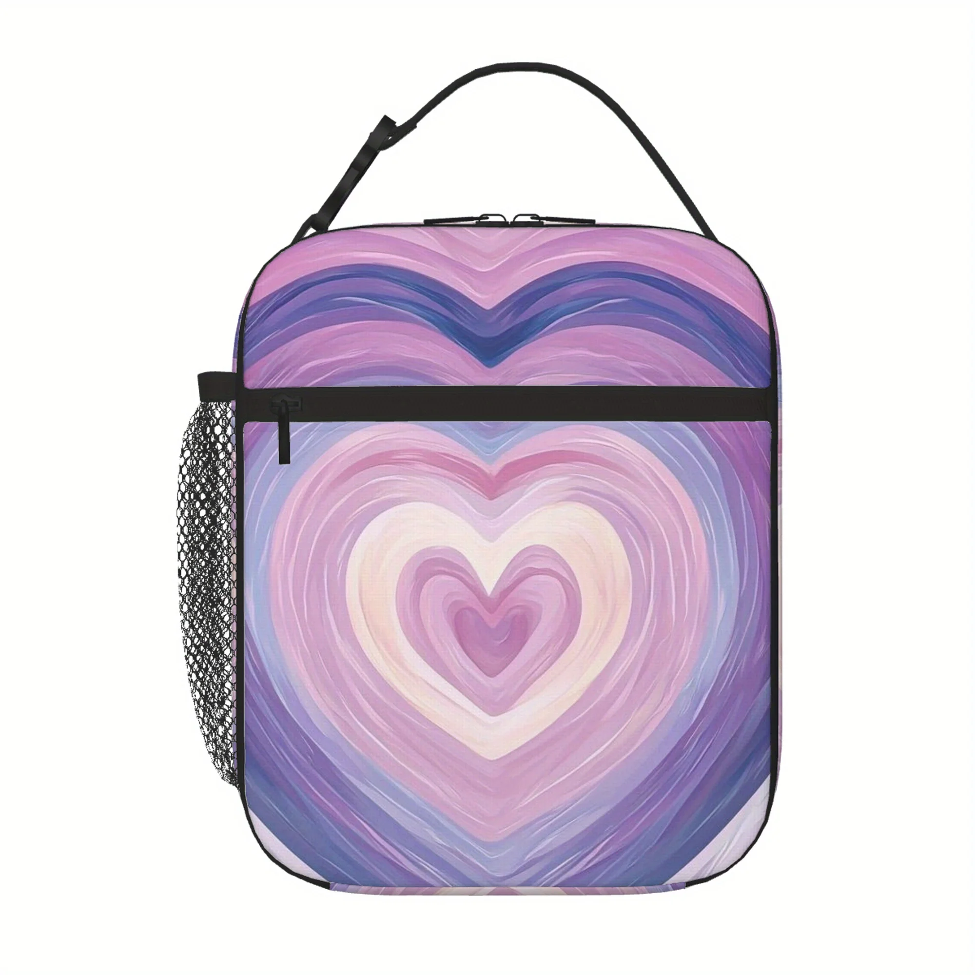 1pc, Printed Heart Pattern Thermal Insulation Bag, Not for Food Contact, Suitable for Home, Restaurant, Office, Class, Back to S