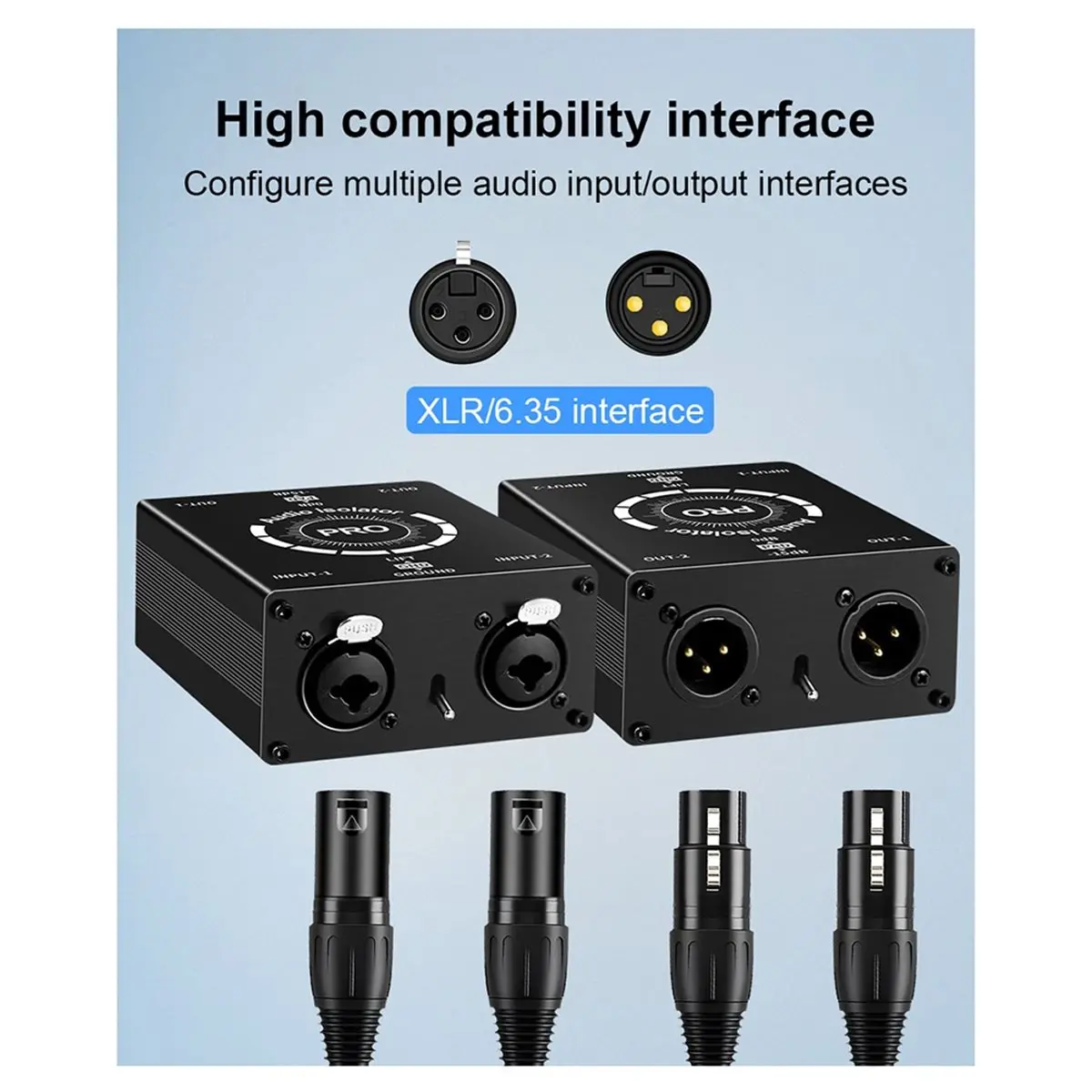 ~CLEARANCE A New XLR Audio Isolator Current Sound Noise Cancellation Mixer Microphone Common Ground Filter Noise Isolator Meter
