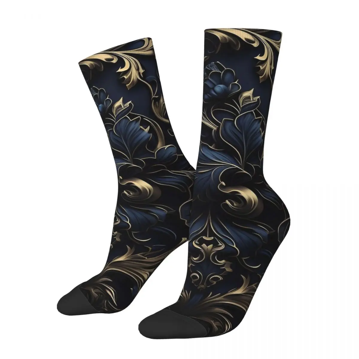 Golden Lion And Damask Ornament Unisex Socks,Hip Hop 3D Print Happy Socks Street Style Crazy Sock