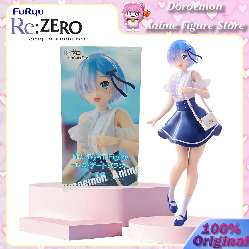 

Оригинальная фигурка Furyu Trio-Try-It Re:Zero Рем (версия Date Plan) Аниме-фигурка девушки в стиле кавайи, модель для декора стола, для фанатов